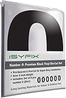 Vista 46 de iSYFIX Calcomanías de vinilo negro con el número 3 (tres), paquete de 6 calcomanías autoadhesivas de 8 pulgadas, calcomanías troqueladas y 3 Negro