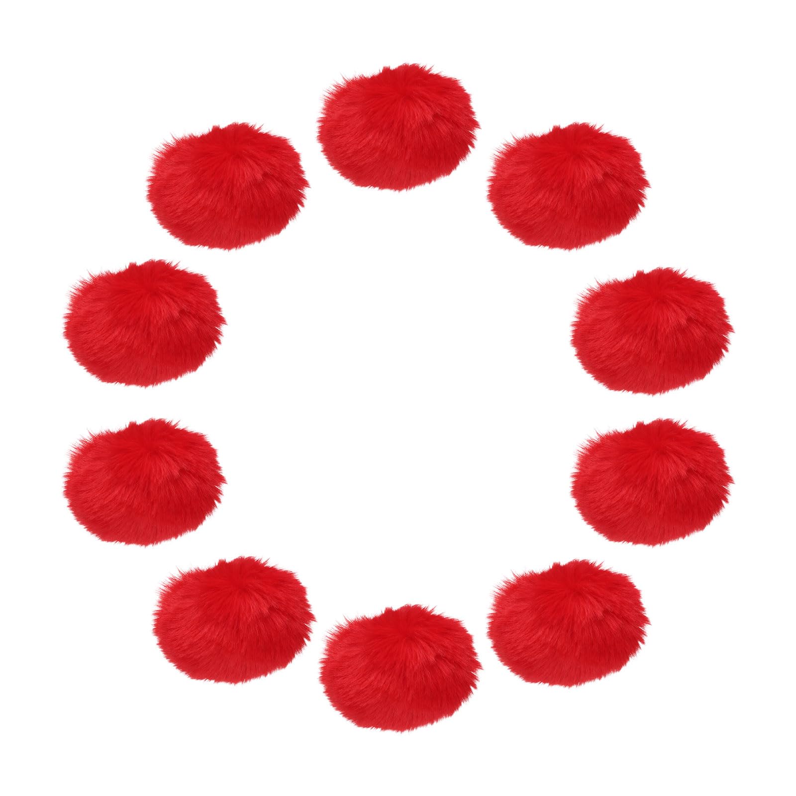 sourcing map 20Pcs Faux Fur Pom Pom Balls, 2 Inch Soft Fluffy Pompoms for Hats Keychains Scarves Gloves Bags Accessories, Red