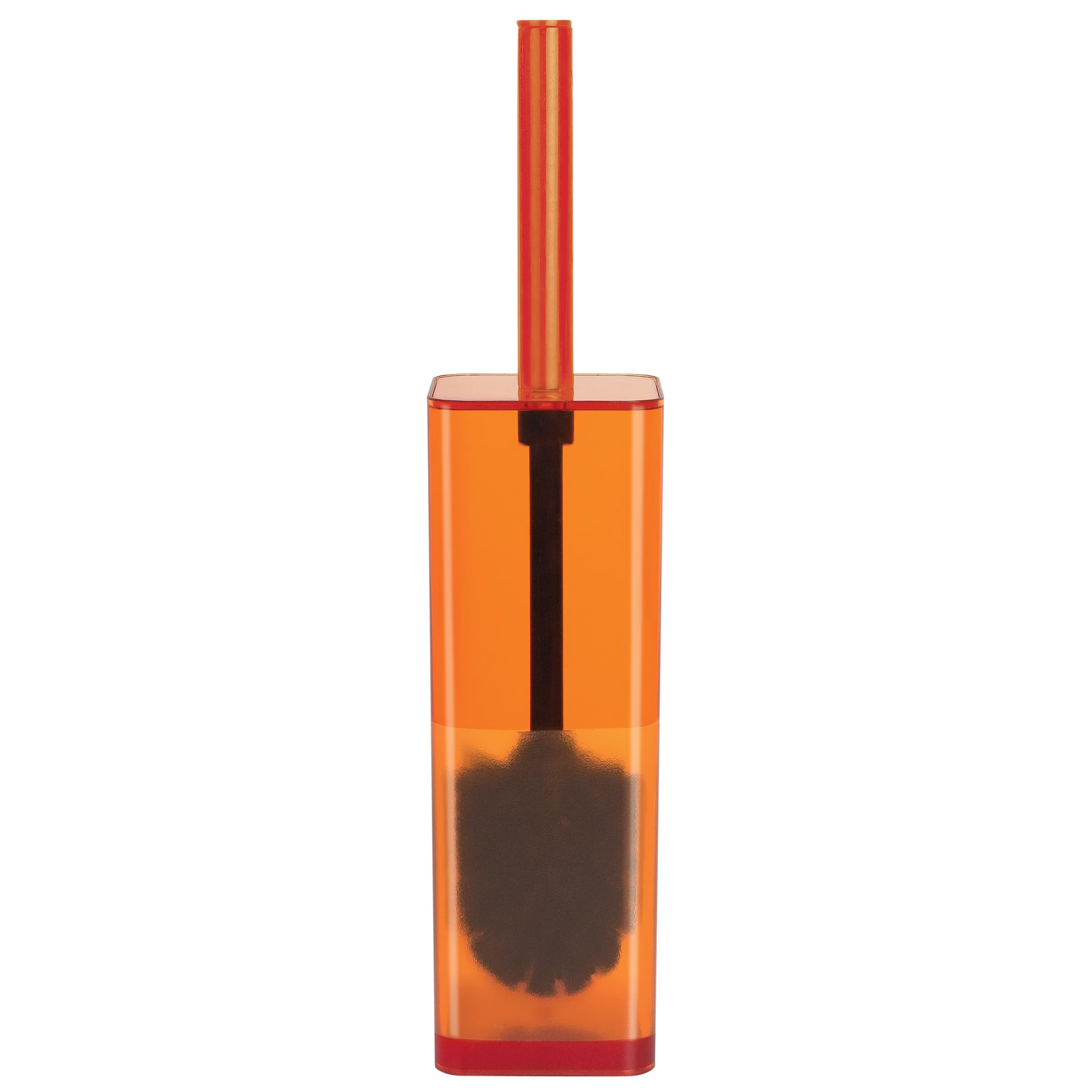 Spirella Cubo Polystyrol Toilet Brush, Clear Orange