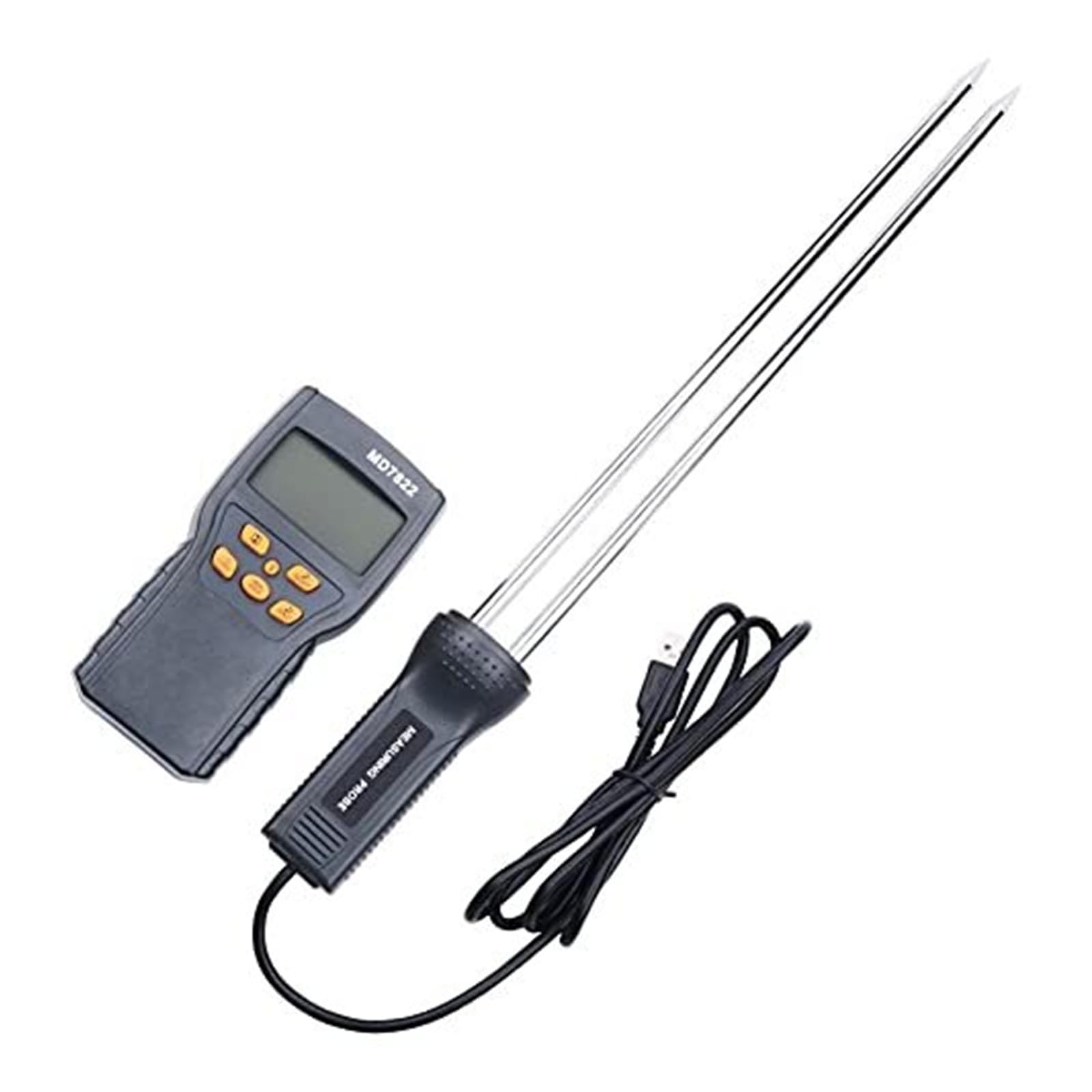 Bjdfge Black Moisture Tester Digital Grain Meter With Handheld Probe For Plants And Garden Use