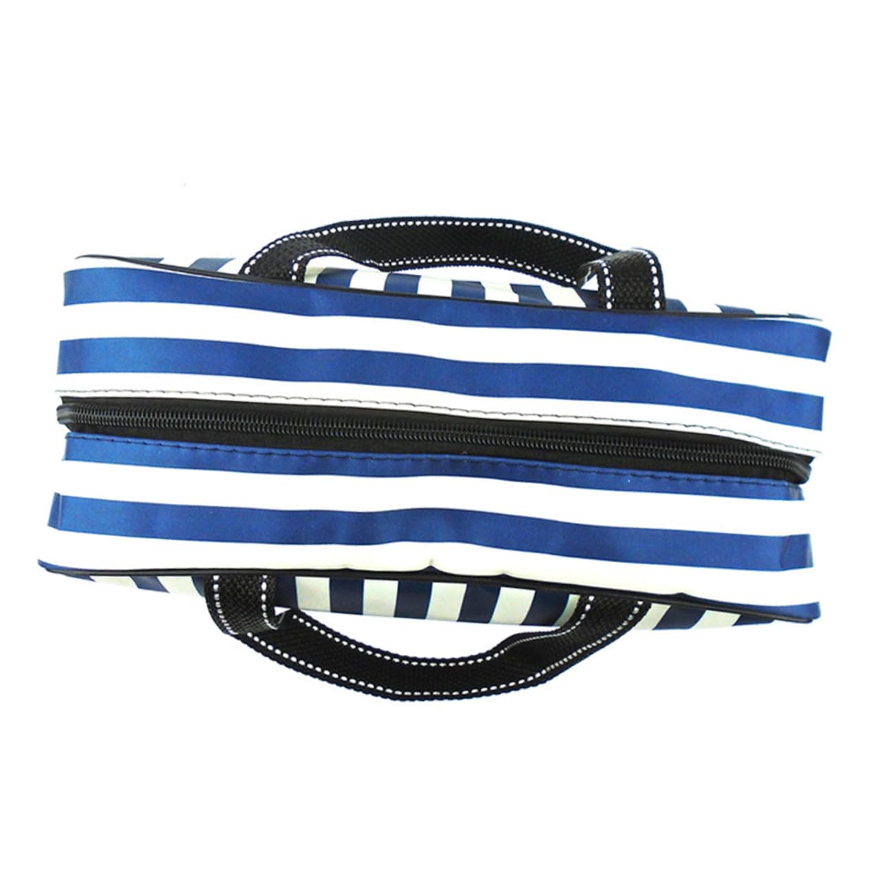 Mipcase 2pezzi Borsa Da Bagno Strisce Blu e Bianche Borsa Cosmetica Portatile Con Capacità Per Accessori Da e Organizer Per Bagno Per Viaggi e Fitness