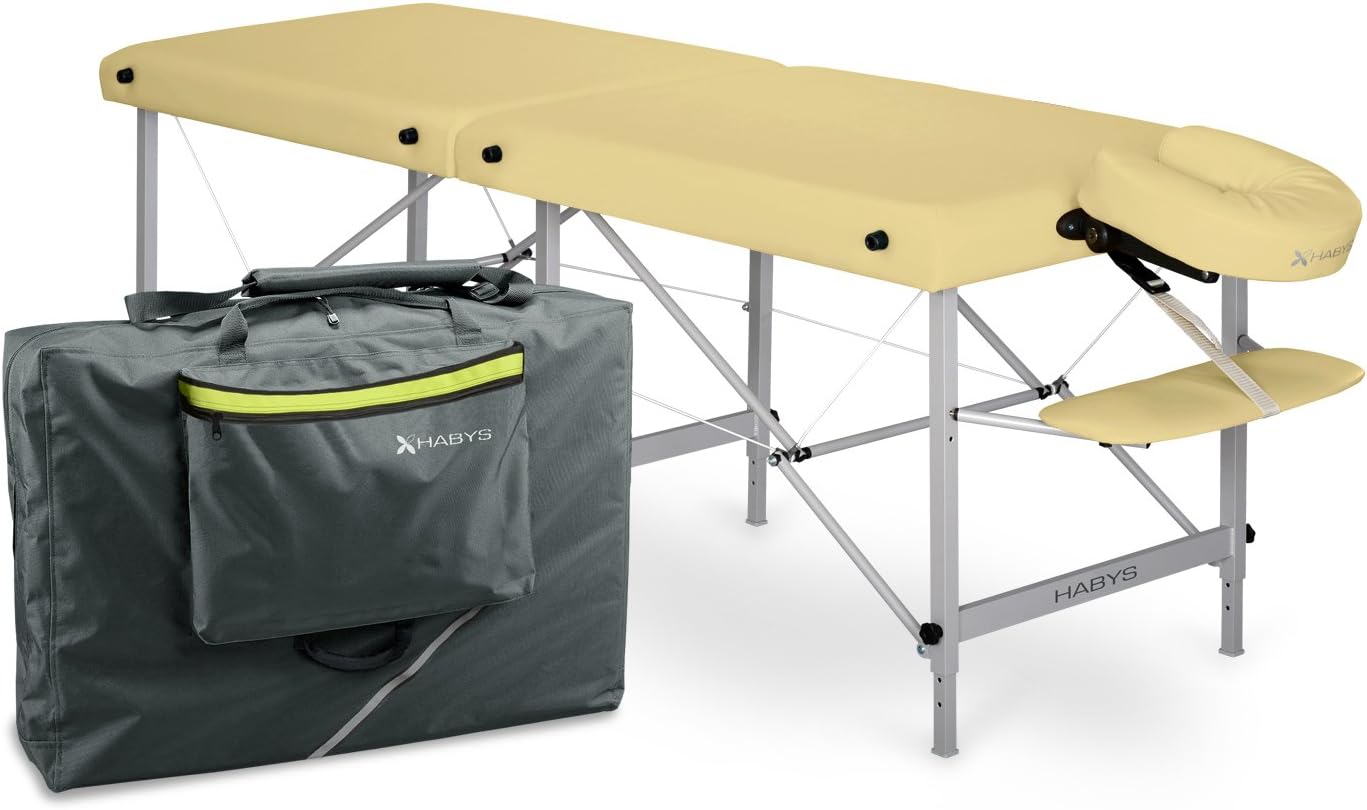 Habys Medmal 70 Aluminium Portable Massage Table Package, Light Yellow