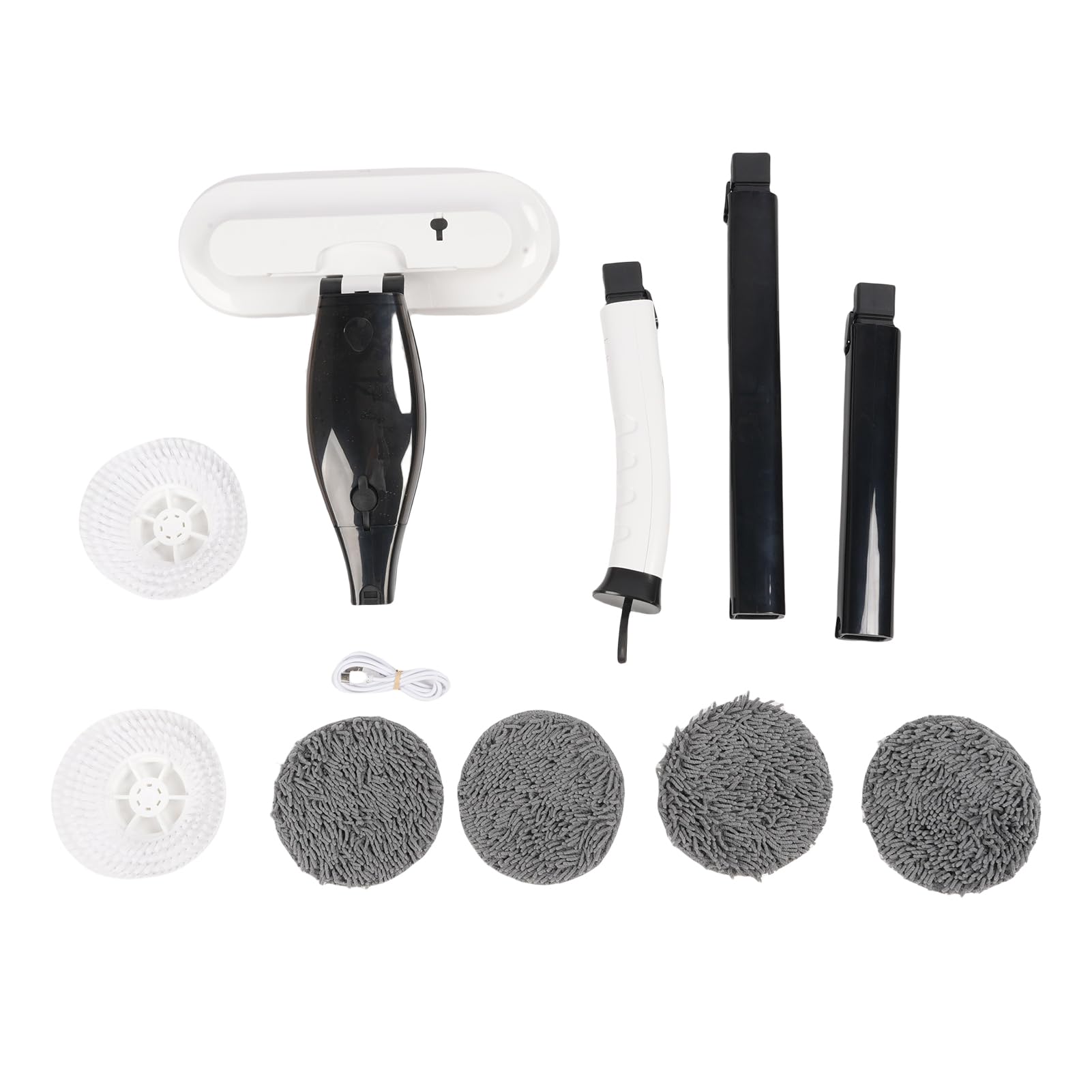 ZJchao Lavapavimenti Elettrico Spin Scrubber Spray Detergente per Mop Spazzola 2 in 1 Testine in Tessuto 260 Giri/min Serbatoio da 800 Ml 4000 MAh Autonomia di 50 Minuti Maniglia