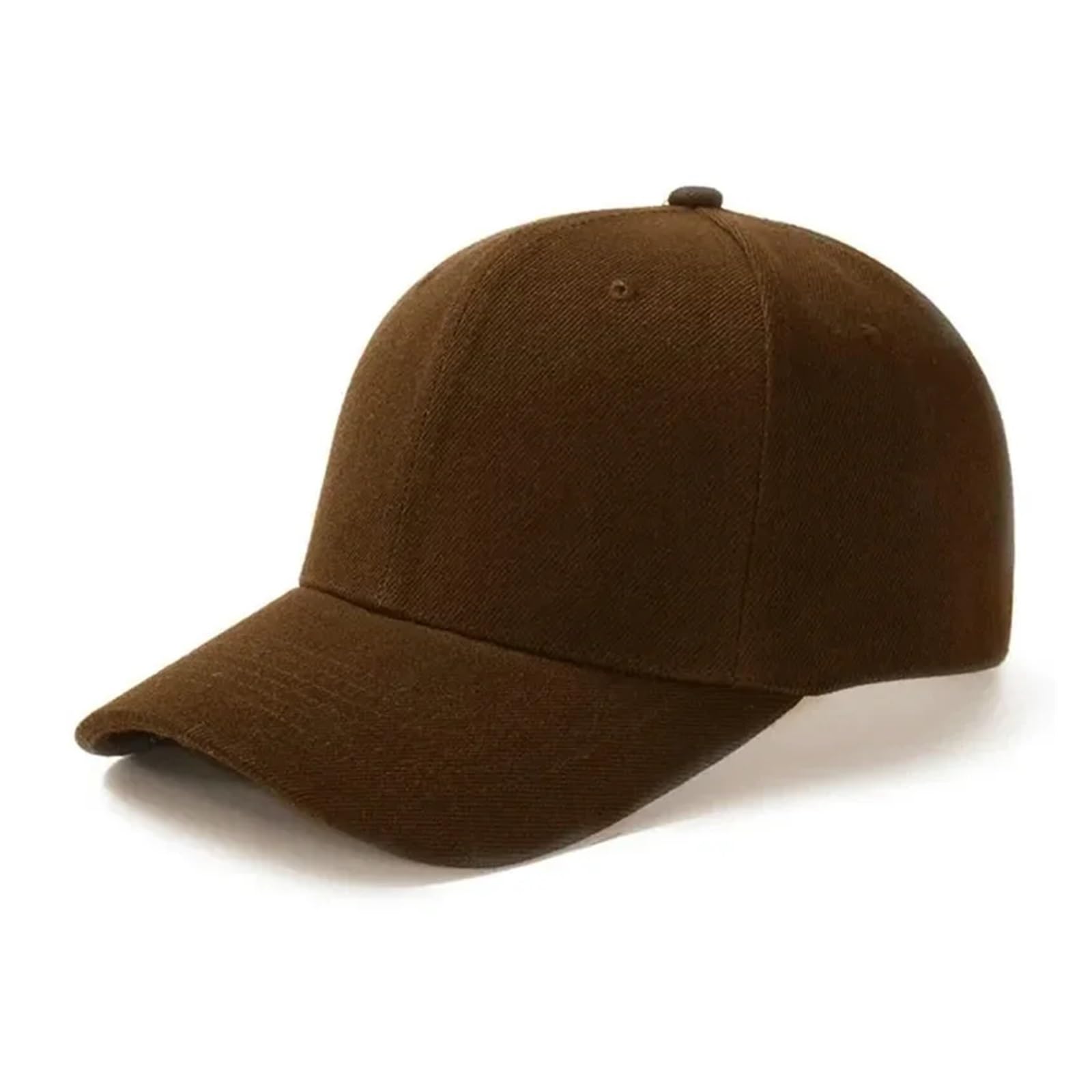 Gorra de béisbol visera curvada lisa y cierre regulable unisex café 8