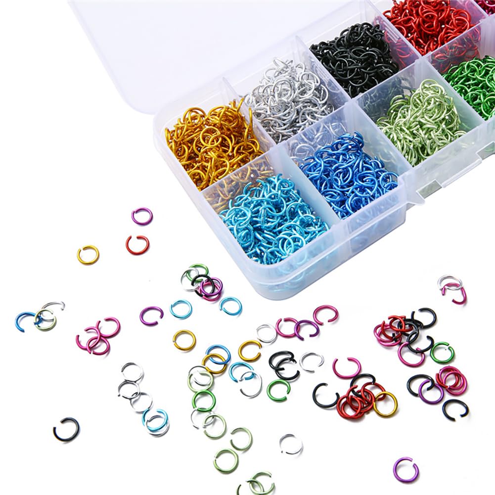 2250 Stück farbige offene Binderinge Schmuckherstellung Ringe Mini Handwerk offene Ringe Schmuckzubehör Schmuck Verbindungsringe O-Ring-Verbinder