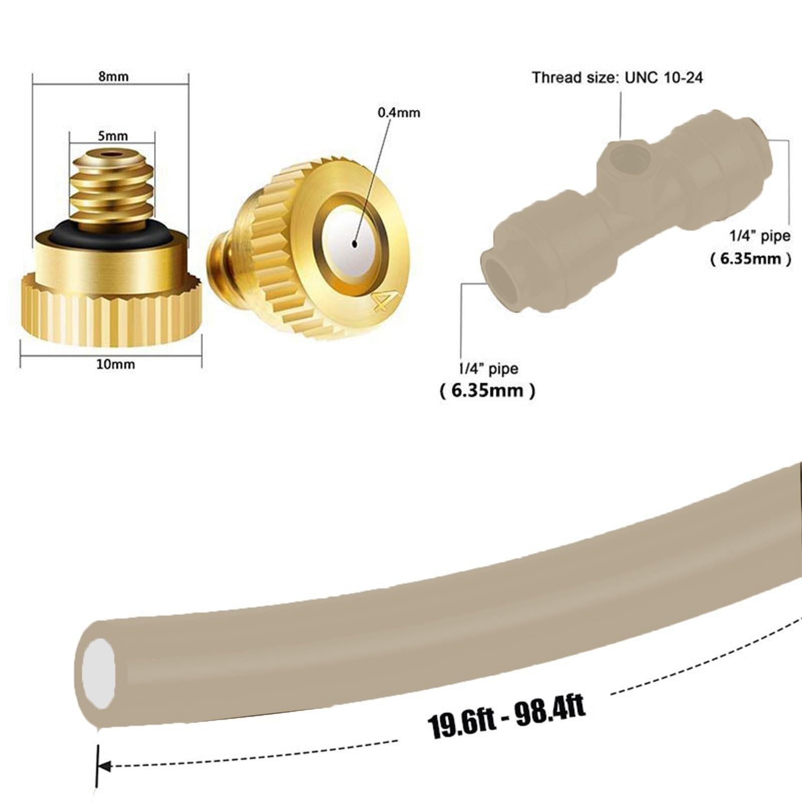 Sisteme de Nebulización Refrigeración con Bomba, Kit Nebulizador Terraza Jardín, Sisteme de refrigeración de nebulización for Exteriores (Size : 20M(65.6ft)-30 nozzles)