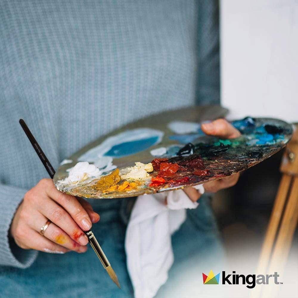 KINGART 11.75" X 15.75" Oval Wooden Palette - Image 5