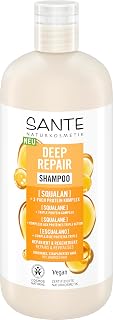 SANTE Natural Cosmetics Deep Repair Shampoo Squalan 3-fold protein complex, vegan care shampoo for smooth and shiny hair, repair dry, damaged hair, 500 ml