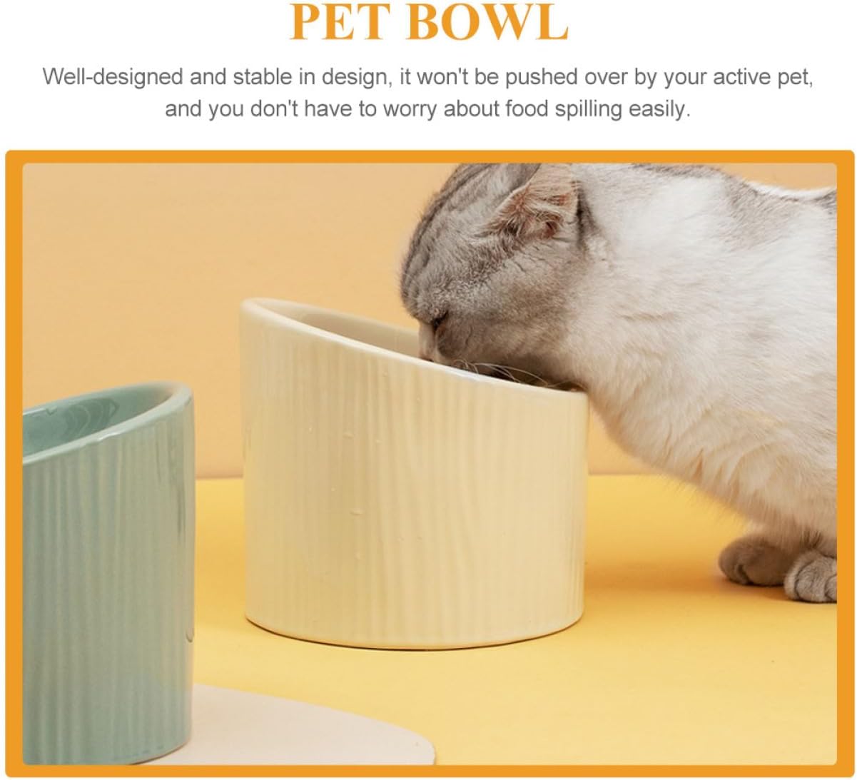Hemoton 1pc Elevated Ceramic Cat Bowl Ergonomic Design for Comfortable Eating - Base for Cats and Dogs Capacity