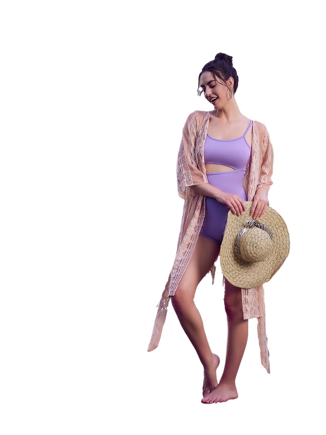 poshbery White Lace Net Cover Up-picture-2