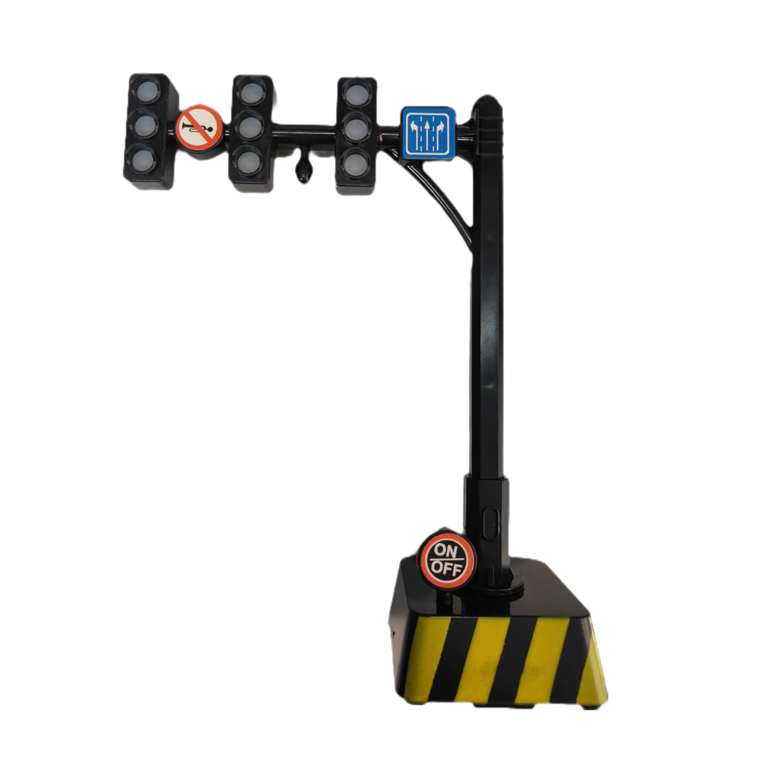 Miniature Working Traffic Signal Light with Stand, 10 cm x 15 cm, Educational Model for School Projects, Black and Yellow Base-image-29