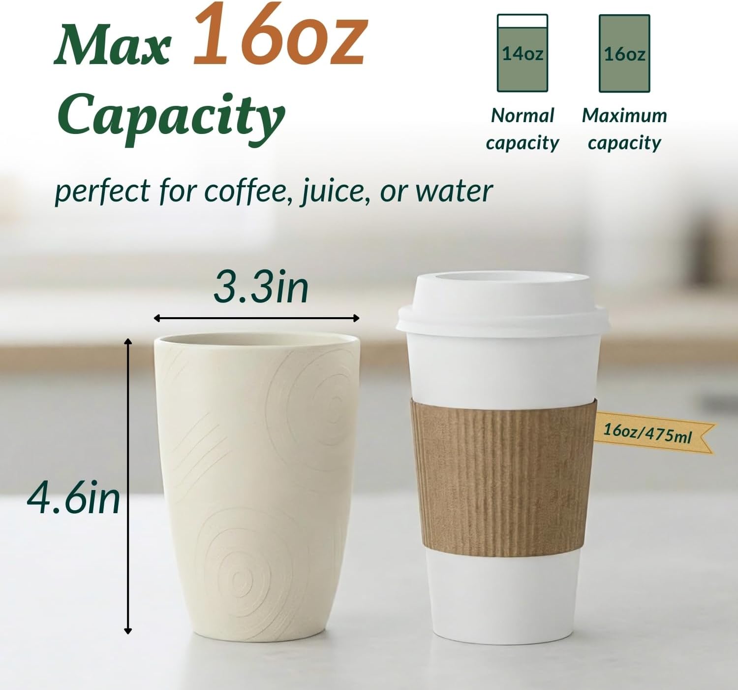 Homienly Wheat Straw Cups Unbreakable Plastic Cups Reusable Drinking Cups for Kitchen, Camping, Picnic, RV, Microwave & Dishwasher Safe Tumblers 16 oz Cups for Kids, Water, Juice, Set of 6 (Multi) image 3