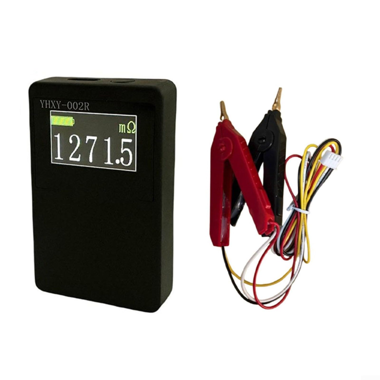 DC Milliohmmeter 0,03% Genauigkeit Widerstandsprüfer mit LCD-Display, 0,1 mR-20 Ω Bereich, 4-Draht-Kelvin-Kurzschlusstester, Typ-C wiederaufladbar, tragbar, schwarz (groß)