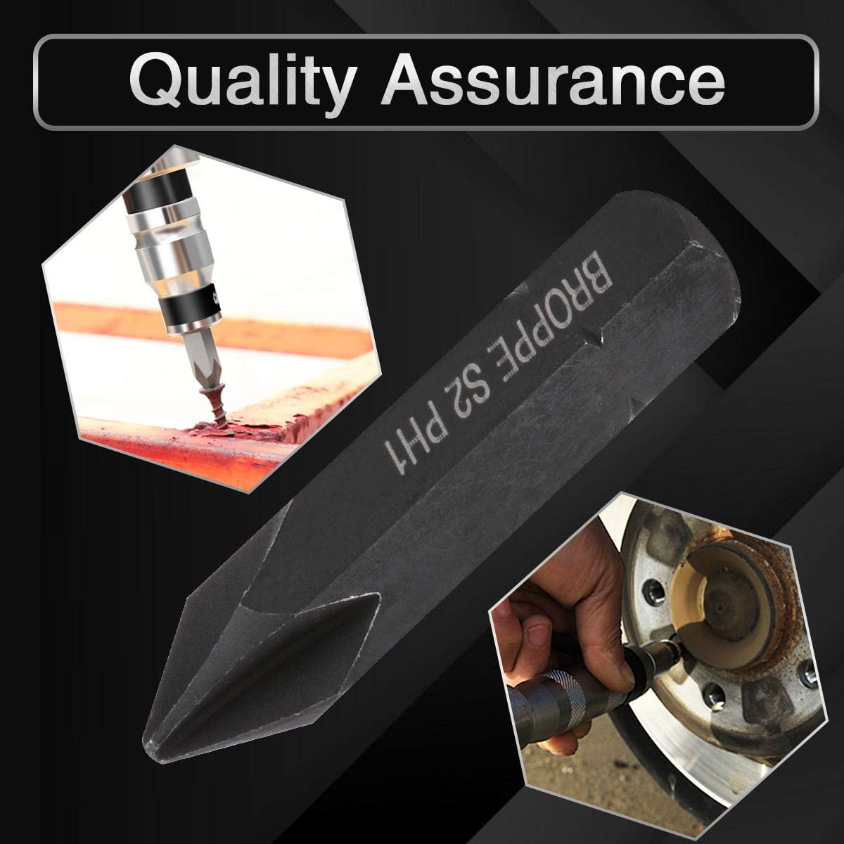 KATUR 3pcs 36mm Precision Cross Screwdriver Set Phillips Head 8mm Hex Shank Screwdriver Bits with Magnetic PH1 PH2 PH3 (36mm)