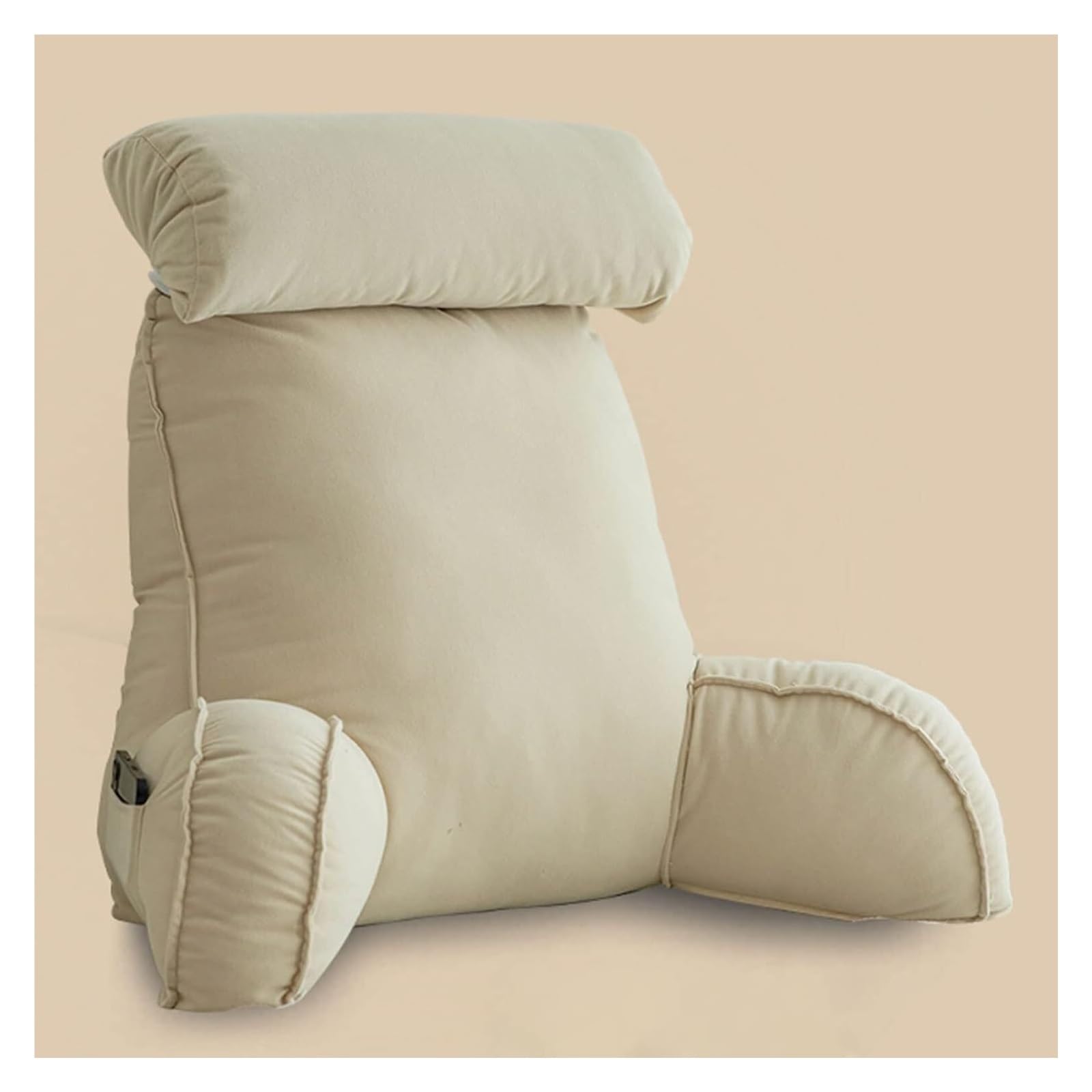 Iulgfsc Champagne Reading Pillow， Reading & Bed Rest Pillow With Support Arms,Lumbar Cushion