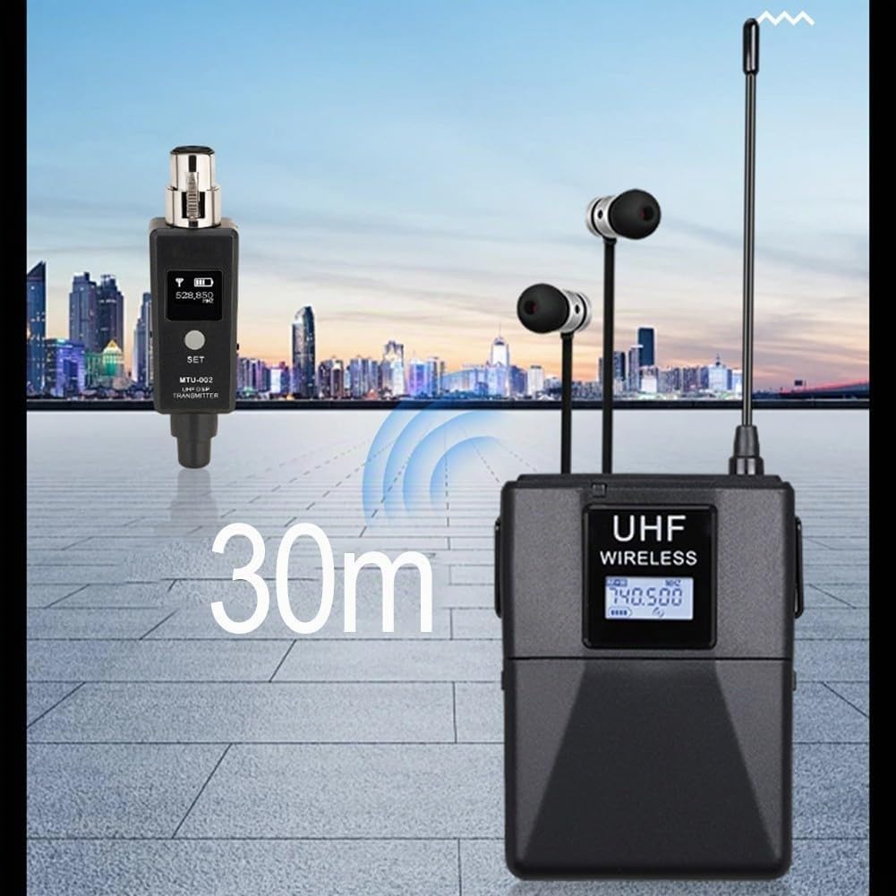 HpLive UHF Drahtloses In-Ear-Monitor-System mit Ohrhörer， 20 Kanälen für Live-Aufnahmen und Auftritte, Profi-Audio-Zubehör für Studio,Veranstaltungen,Bandproben