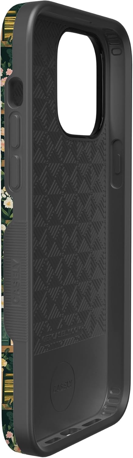 Casely iPhone 14 Pro Case | Book Nook | Floral Library | Bold Protective Design | Compatible with MagSafe