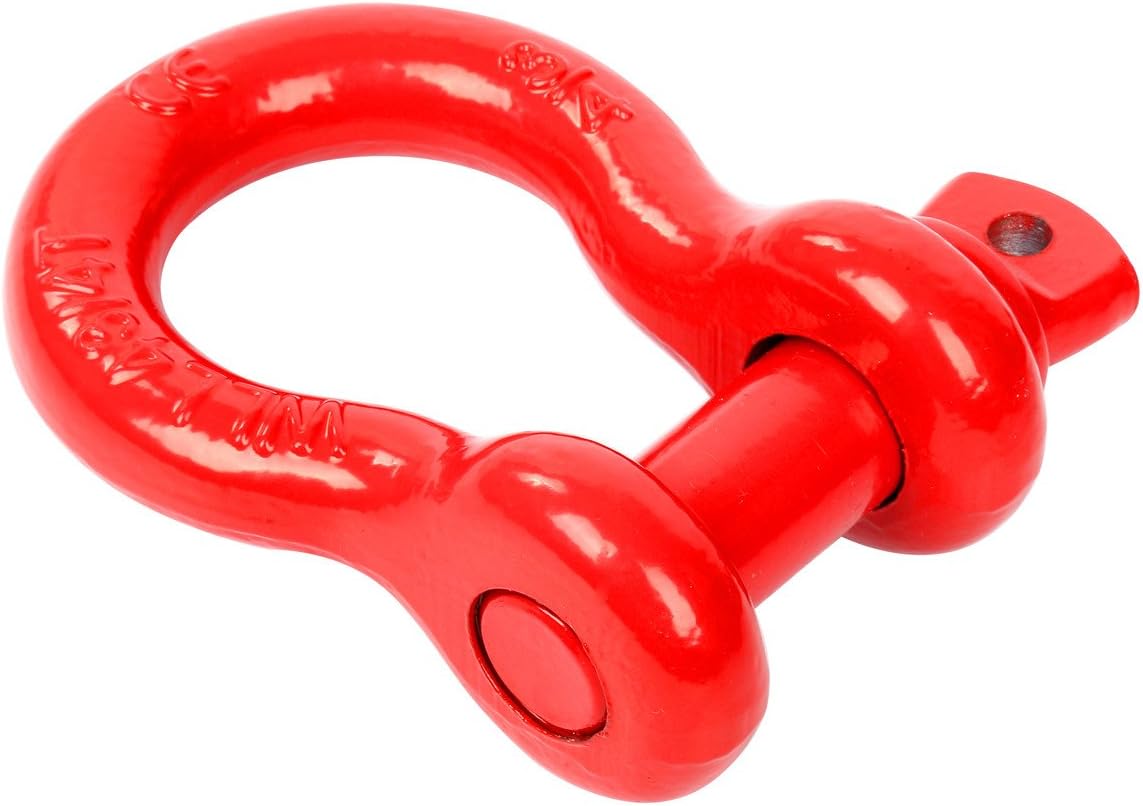 8MILELAKE 3/4inches (2 Pack) D-Ring Shackle, 4 3/4 tons WLL (9,500 Lbs), Heavy Duty Galvanized D Ring for Jeep Vehicle Recovery (Red)