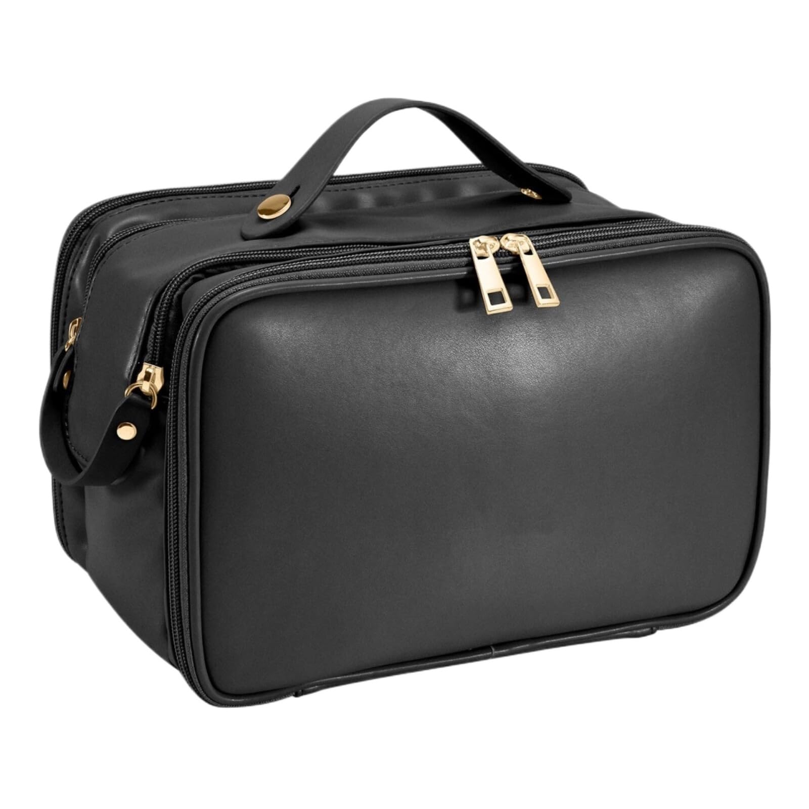 para Maquillaje Bolsa De Cosméticos Viaje For Mujer, Almacenamiento Portátil, Aseo Impermeable FáCil De Organizar(Black)