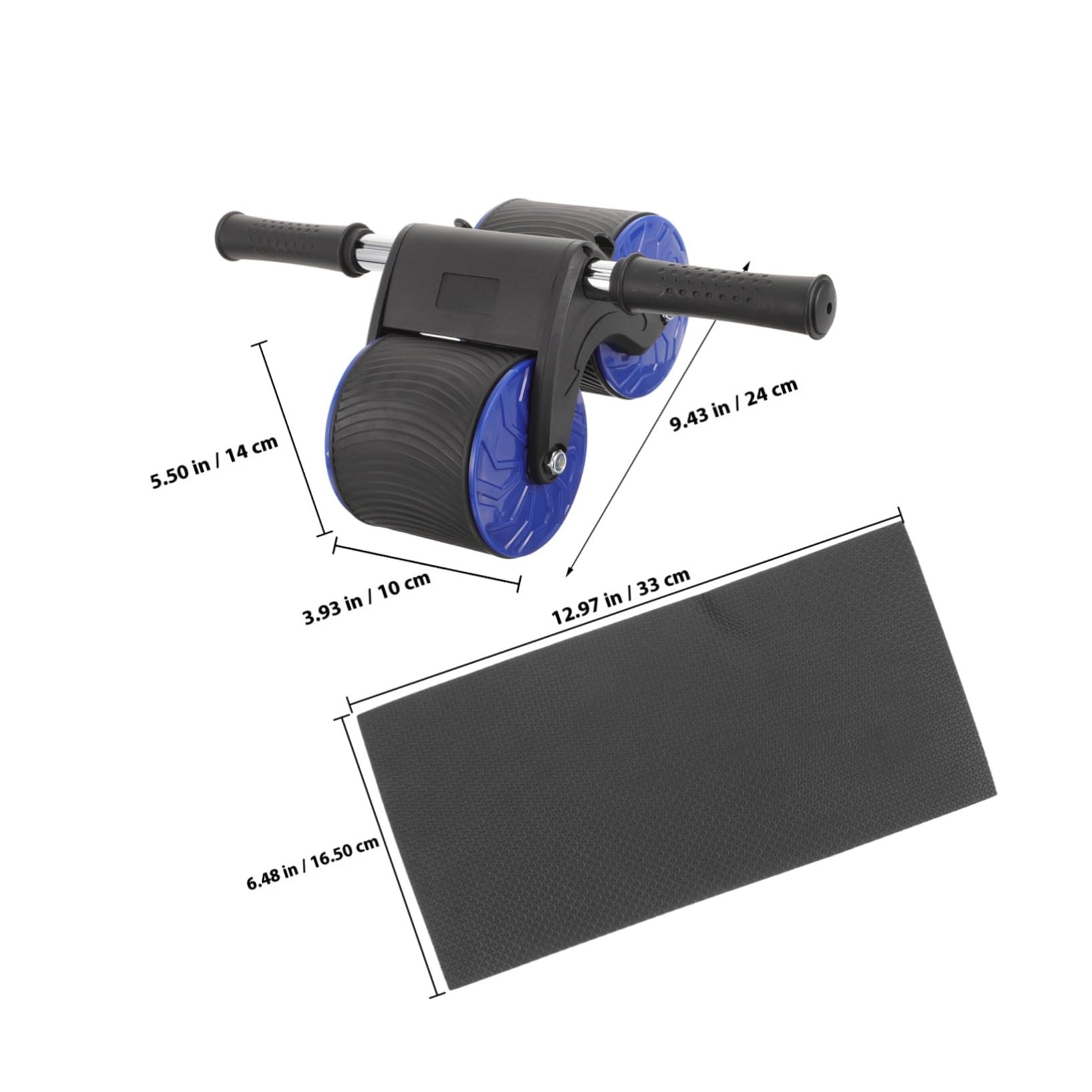 STOBAZA Rodillo Abdominal Doble Rueda con Alfombrilla para Rodillas Equipo Fitness Profesional para Entrenamiento Muscular Casa y Gimnasio Entrenamiento Abdominal Eficaz para