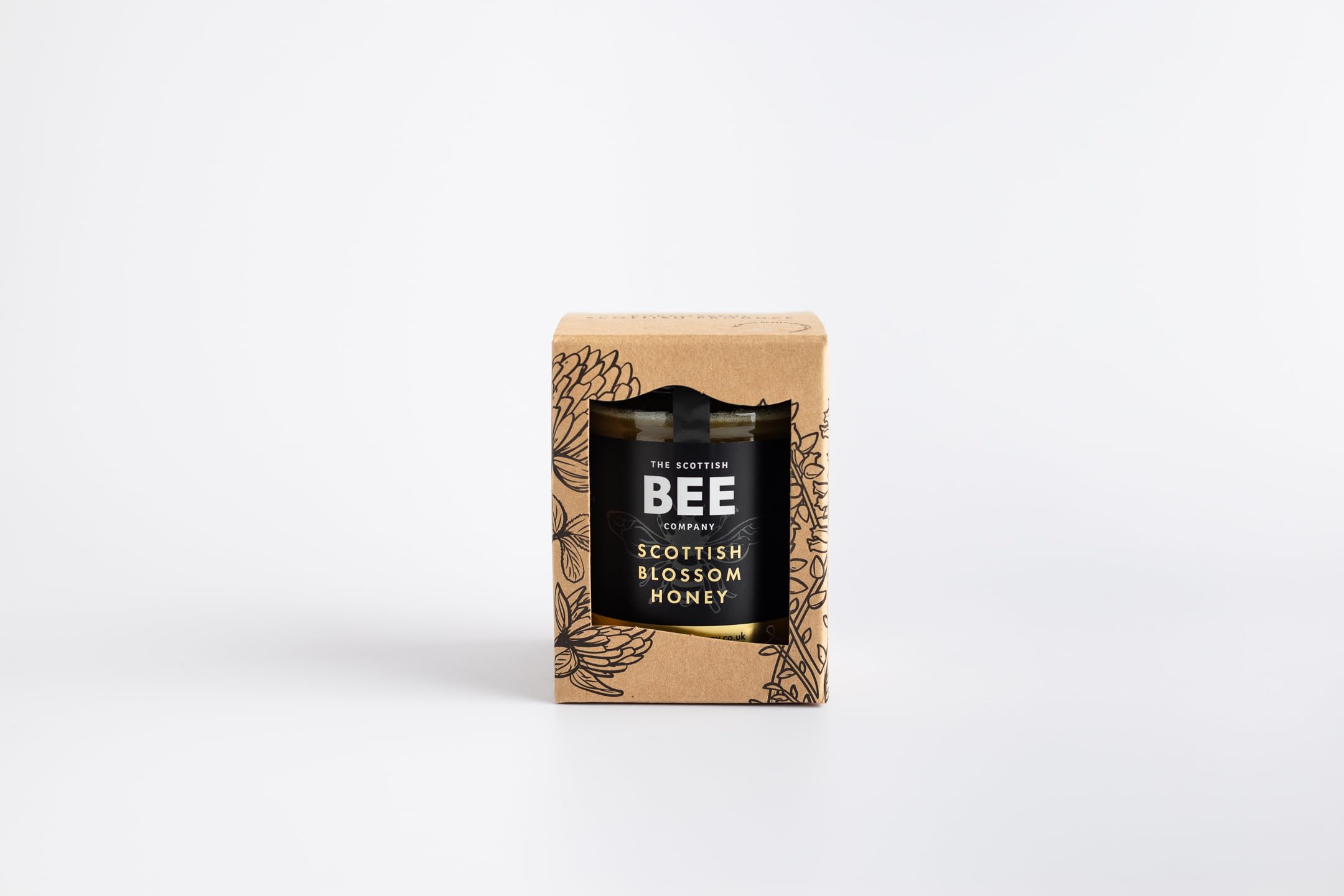 Scottish Blossom Raw Honey - 100% Pure Honey, Natural, Unpasteurised, Hive-Temperature Maintained, Premium Quality, 227g Gift Box - Authentic British Pure Honey Tested for Purity