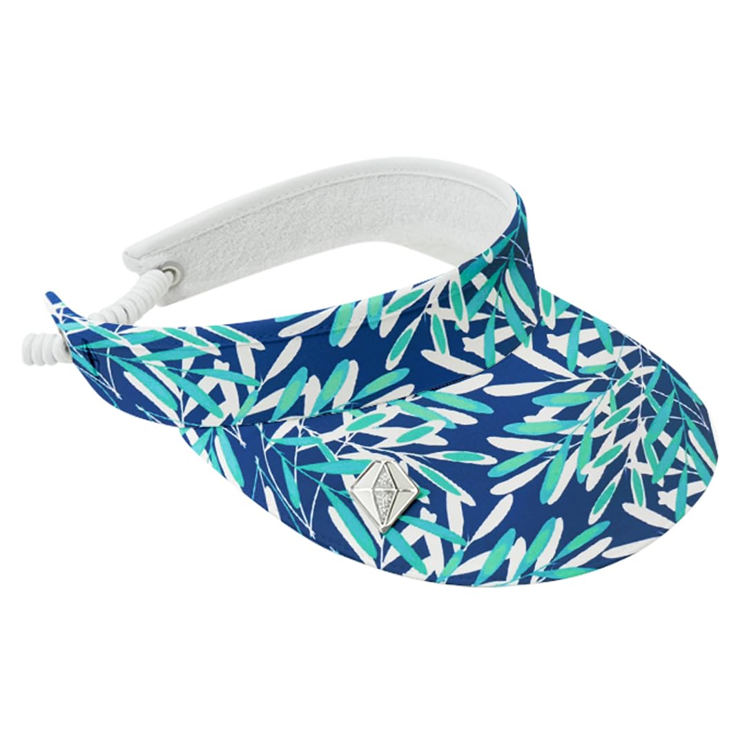 Pure Cable Adjusted Golf Visor in Palm Print Blue