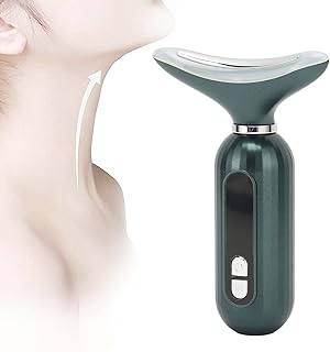 Máquina de levantamento de pescoço facial, massageador facial, dispositivo de levantamento de pescoço, redutor de queixo duplo, compressa quente de 45 °C, 3 modos de vibração, pescoço facial, firmador massageador emagrecedor para rejuvenescimento da pele dispositivo de beleza