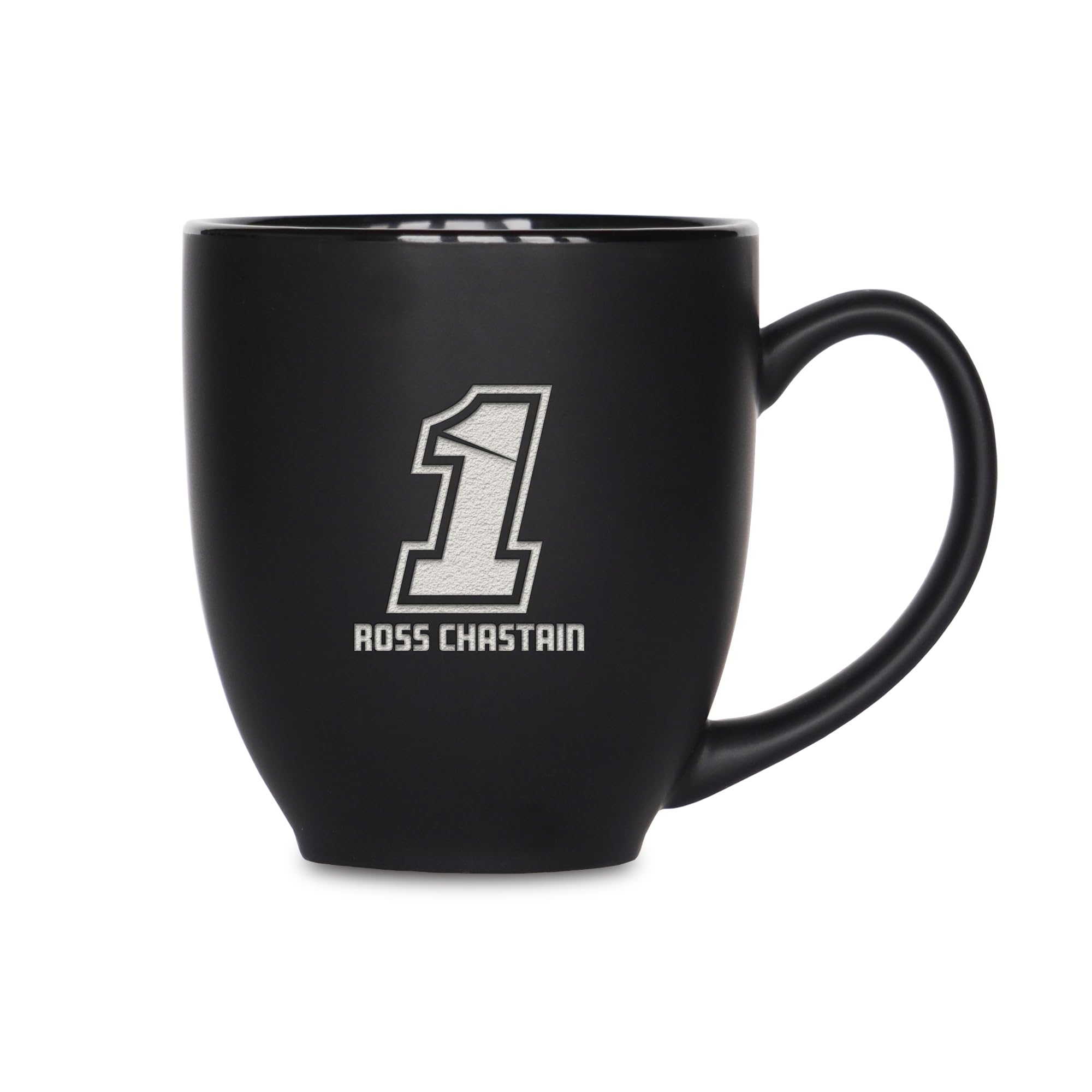 Cadeau NASCAR Ross Chastain : tasse de bistrot gravée noire mate pour passionné de course