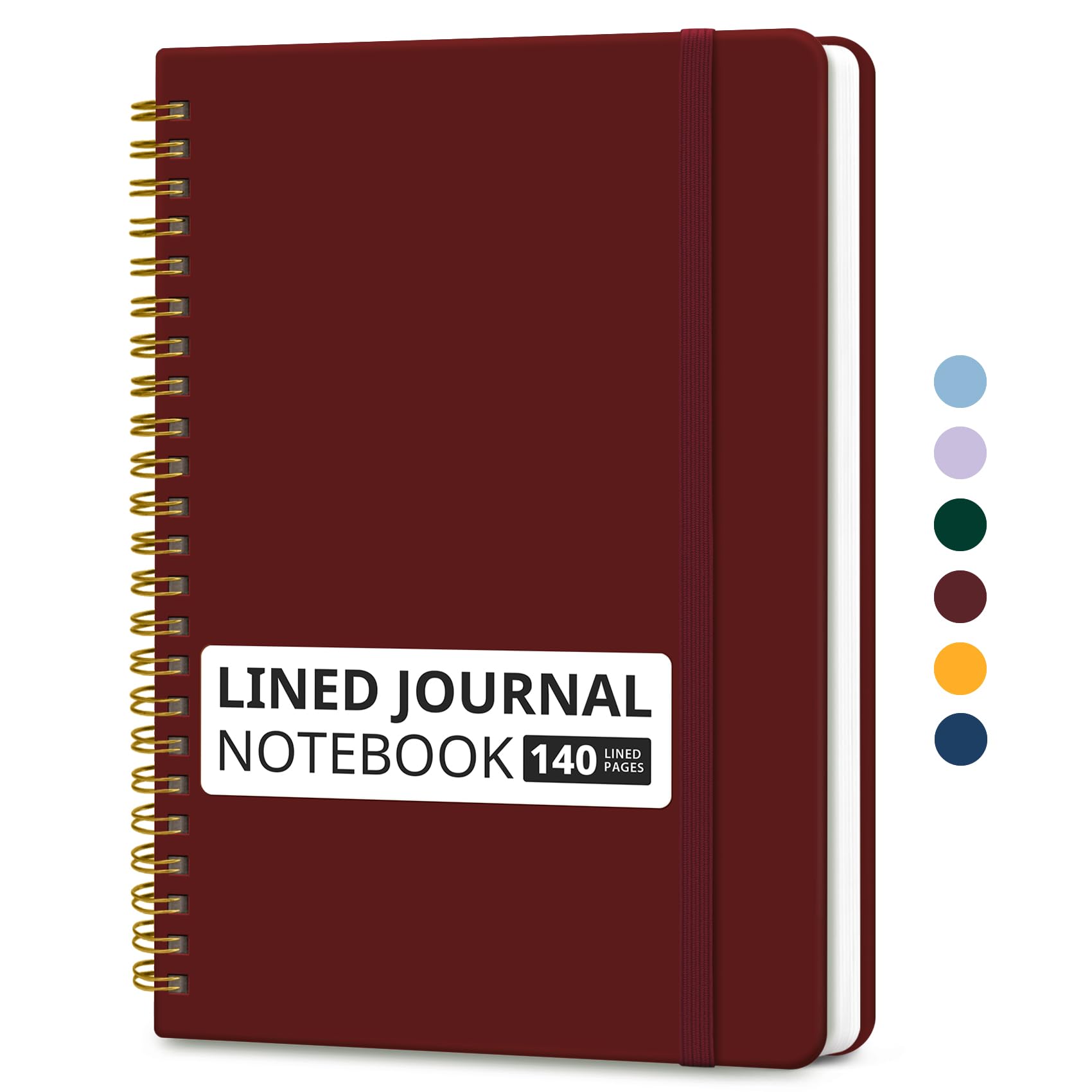 Taja Lined Spiral Notebook for Work, 5.7"x7.9" Spiral Journal College Ruled