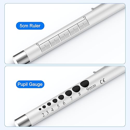 Miniatura 3 de CAVN Luces para bolígrafos para enfermeras, paquete de 2 bolígrafos médicos reutilizables con medidor de pupila para enfermería, médico,