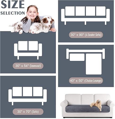 Miniatura 6 de TAOCOCO Funda de cojín 100 % impermeable reversible, para perros, mascotas, diván para sofás seccionales, en forma de U, protector de muebles (sofá,