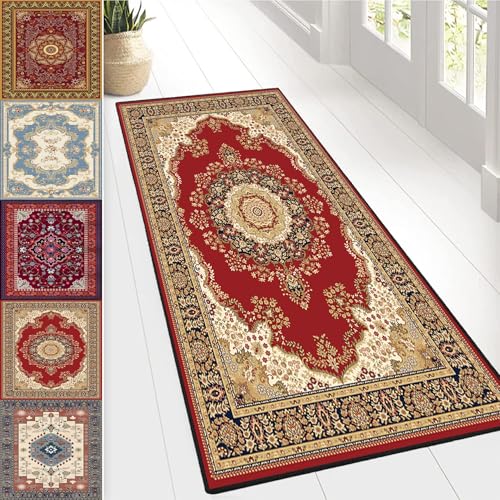 Alfombra corredor vintage de 86 x 140 cm lavable y antideslizante para pasillo 2