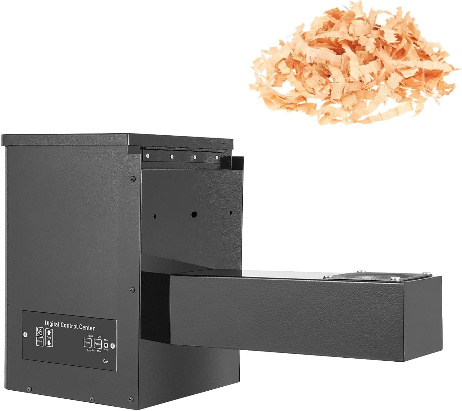 Pellet Smoker Hopper Assembly Kit, Electric Wood Pellet Smoker Grill Part with Auto Ignition, 250W Grill Hopper with Knob Type Digital Temperature Controller