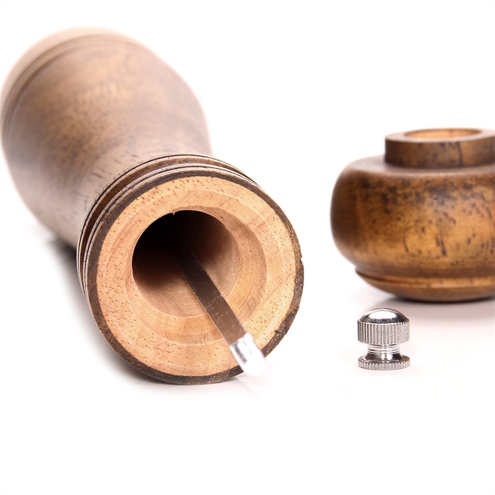 Zestaw młynka do soli i pieprzu, Młynki do pieprzu Solniczki z regulowanym rotorem ceramicznym Młynek lub soli drewna dębowego(A,8inch)