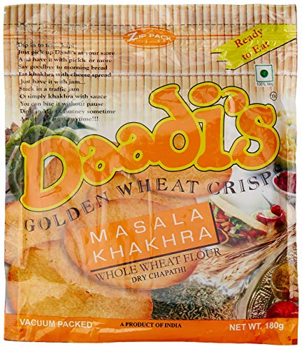 Image of Daadi's Crisp Wheat Masala Khakhra 180g Each (Pack of 3)