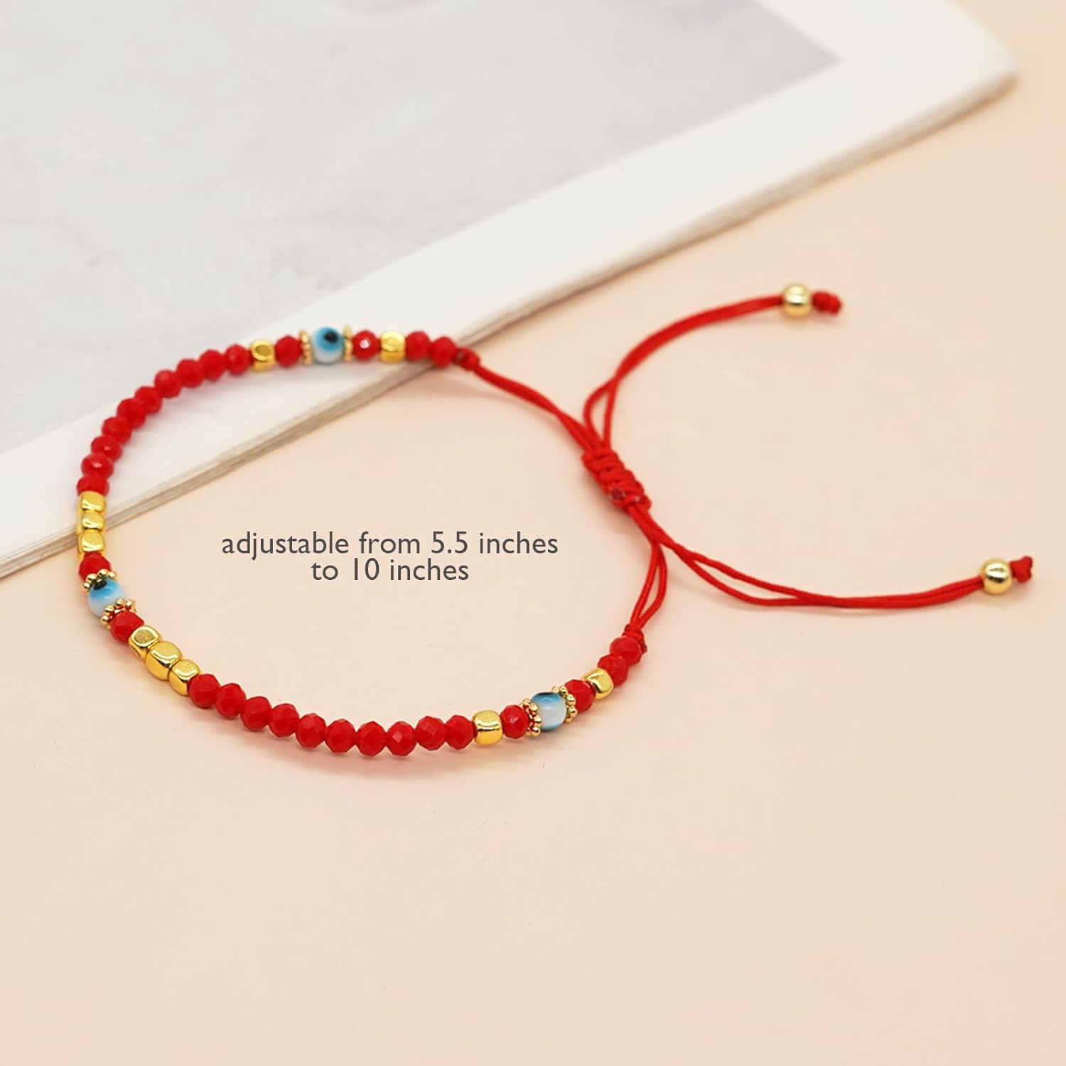 Evil Eye Protection Bead Bracelets for Women Girls, Handmade String Beaded Bracelet Adjustable Jewelry Gifts… - Image 3