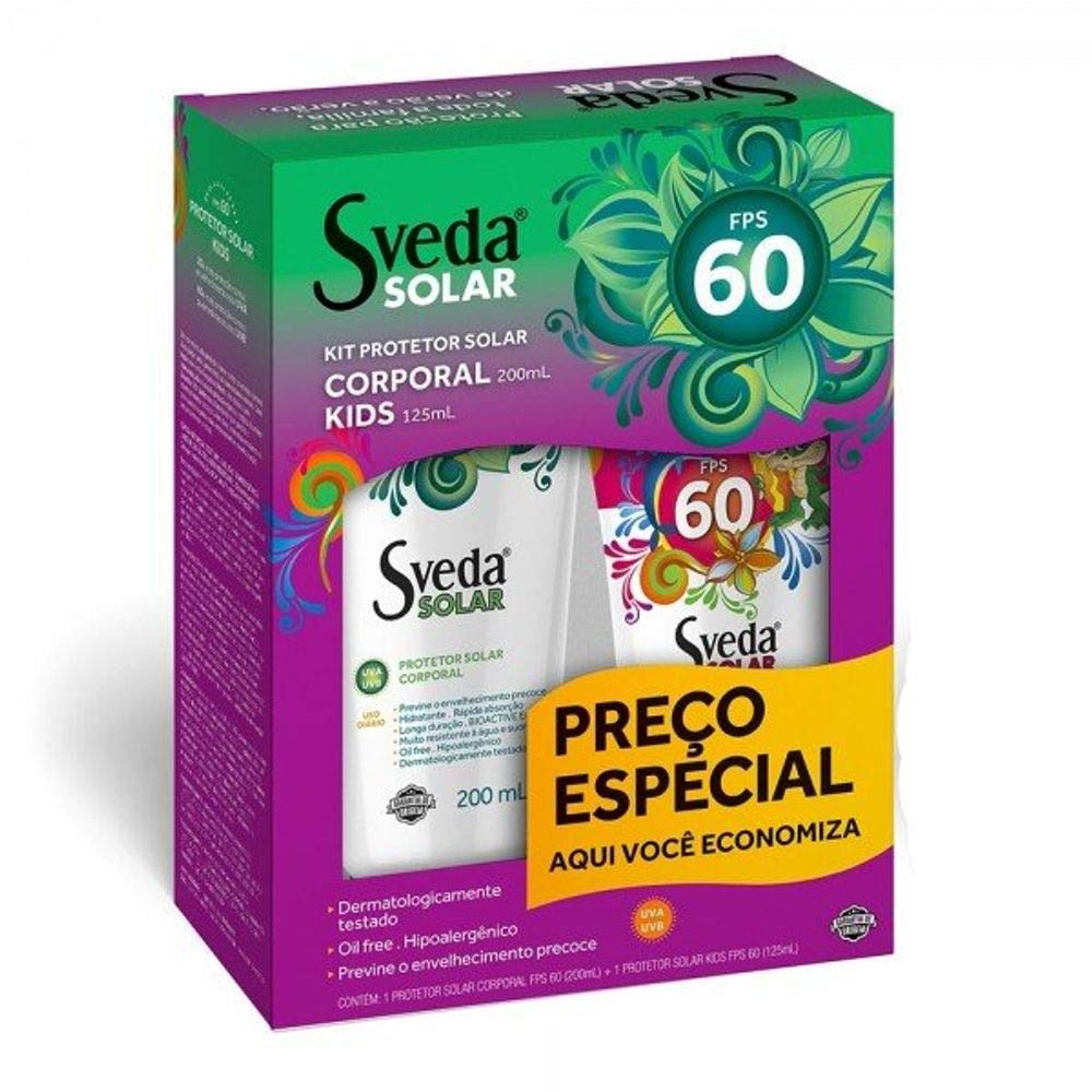 Protetor Solar Sveda Corporal FPS60 200ml+Protetor Sveda Kids FPS60 125ml em promoção! Veja a oferta e mais achadinhos de Corpo 2 Hoje é o melhor dia para comprar Protetor Solar Sveda Corporal FPS60 200ml+Protetor Sveda Kids FPS60 125ml com aquele preço maroto! Promoção! Aproveite a oferta! 2