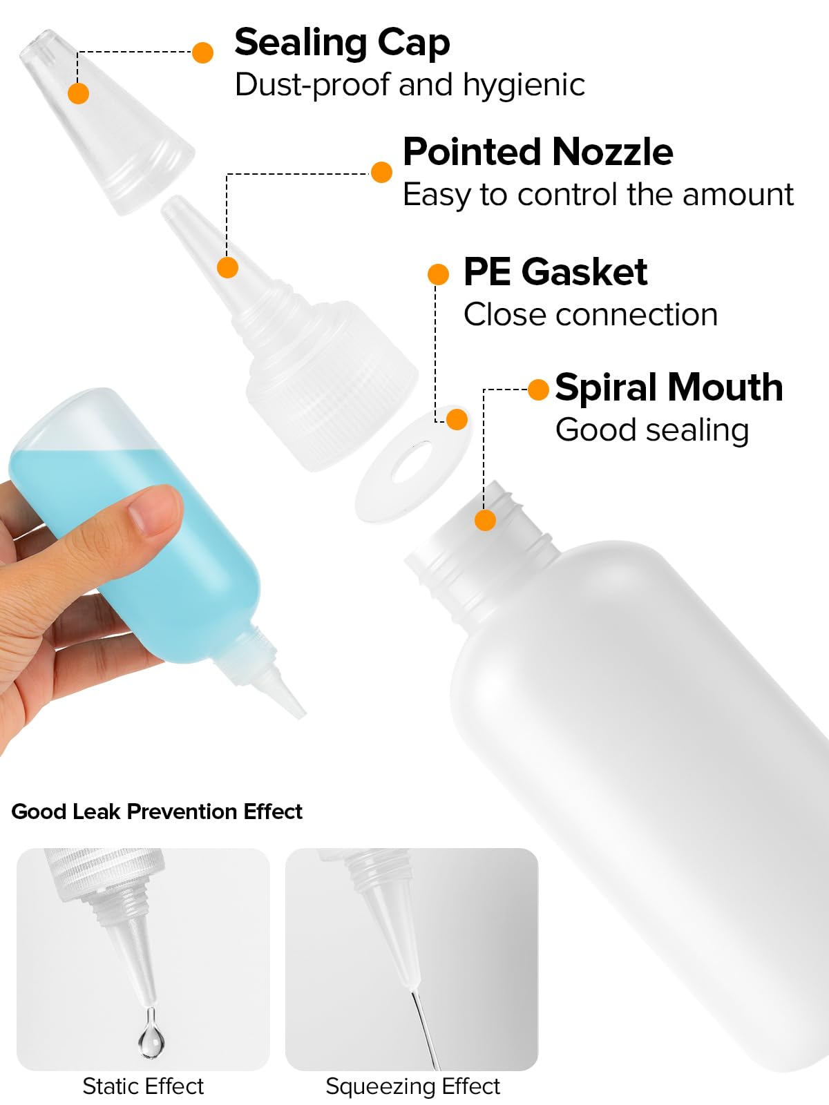 12 Pezzi Bottiglia Squeeze di Plastica, 100ml Riutilizzabili Squeeze Bottle, Bottiglie per Squeeze con Tappi, Vuote Condimento Dispenser per Ketchup, Senape, Olio d'oliva, Mayo