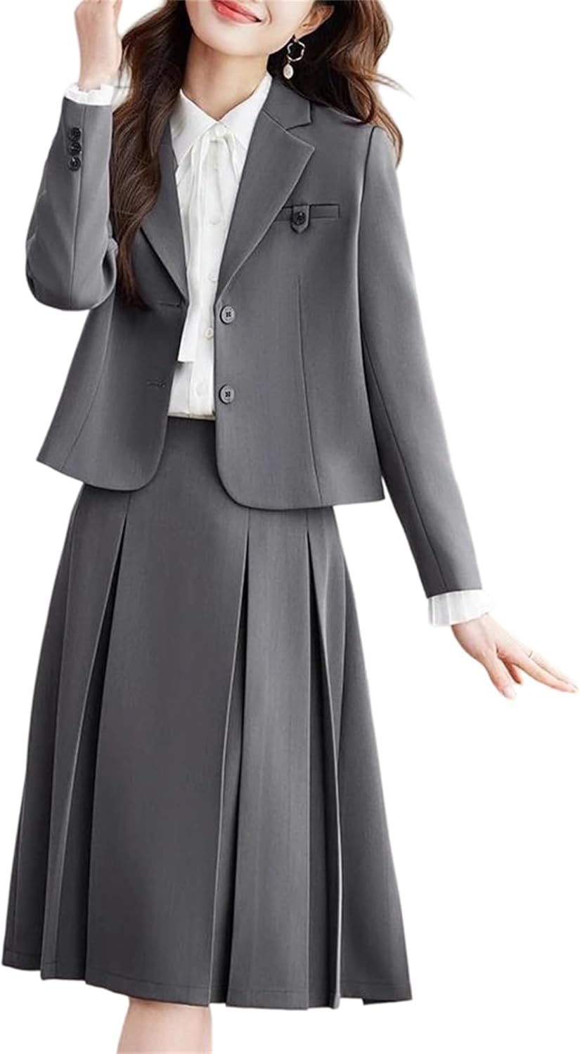 Women’S Business Suit Skirt Two Piece Skirt Blazer Elegant Blazer Vest and Skirt Suits