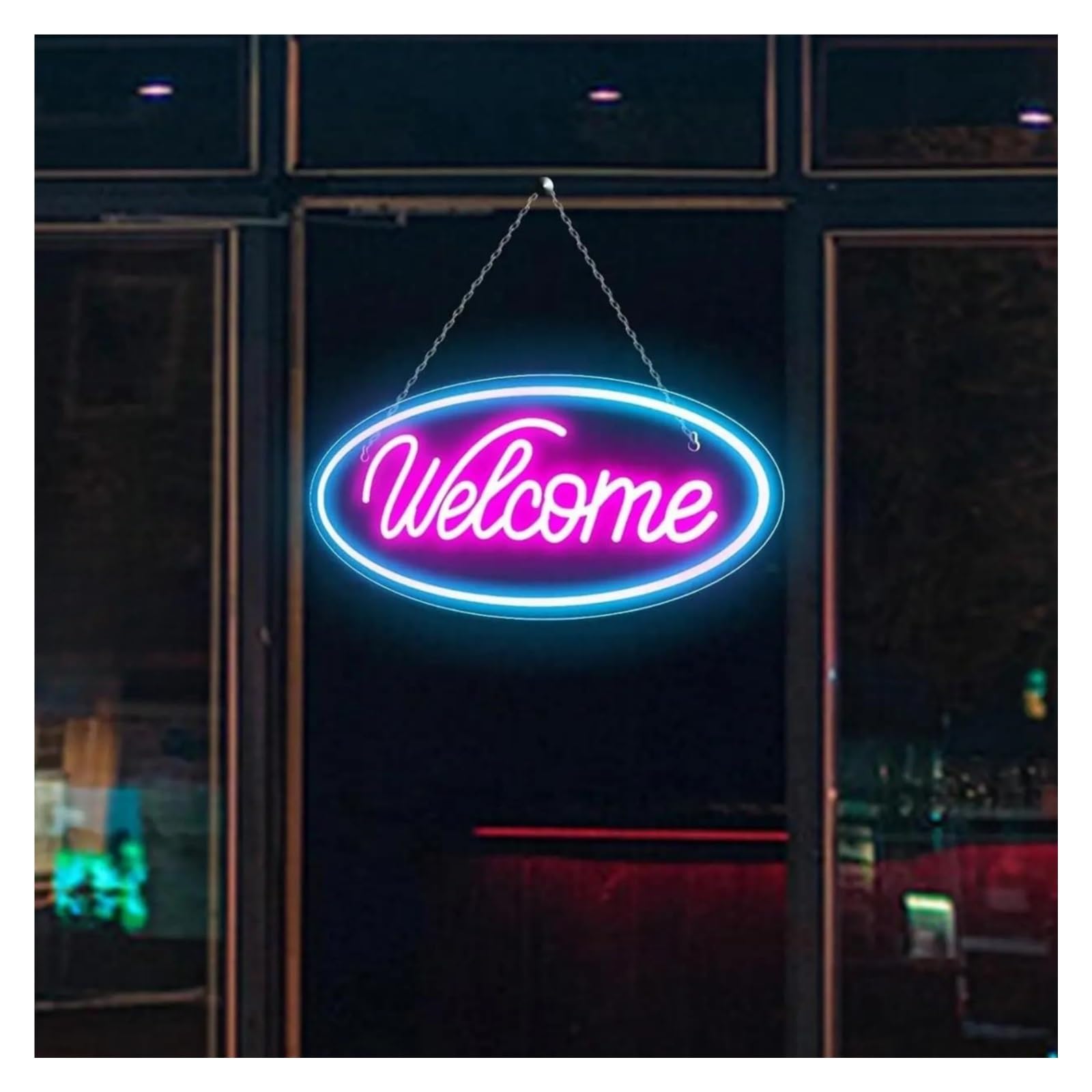 LEMST Sign Lamp Welcome Neon Signs USB Powered, Club Neon Lights Suitable for Shop Wall Decor Dimmable Commercial Night Lights 20cmx40cm