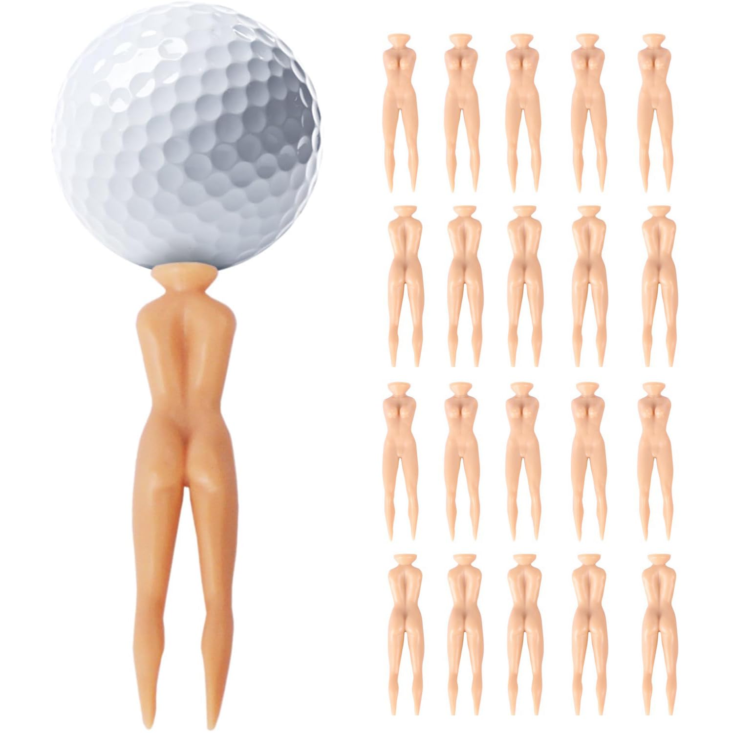 Yeesabella 20 pcs Nuddie Novelty Golf Tees, Funny Gag Novelty Present for Him Golfers on Fathers Day, Christmas and Birthdays