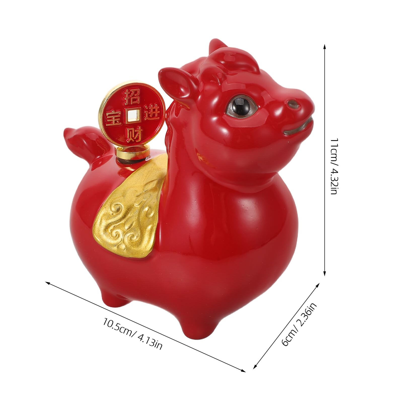 DOITOOL Keramik Pferdefigur 2026 Jahr des Pferdes Rot Feng Shui Dekoration Miniatur Glücksbringer für Chinesisches Neujahr Zuhause Auto