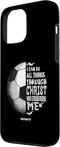 Miniatura 2 de Funda para iPhone 13 Pro Max con versículo bíblico de fútbol, refranes cristianos Filipenses 413