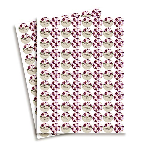 Autocollants mariage violet pour décorer les chocolats baisers d'invités