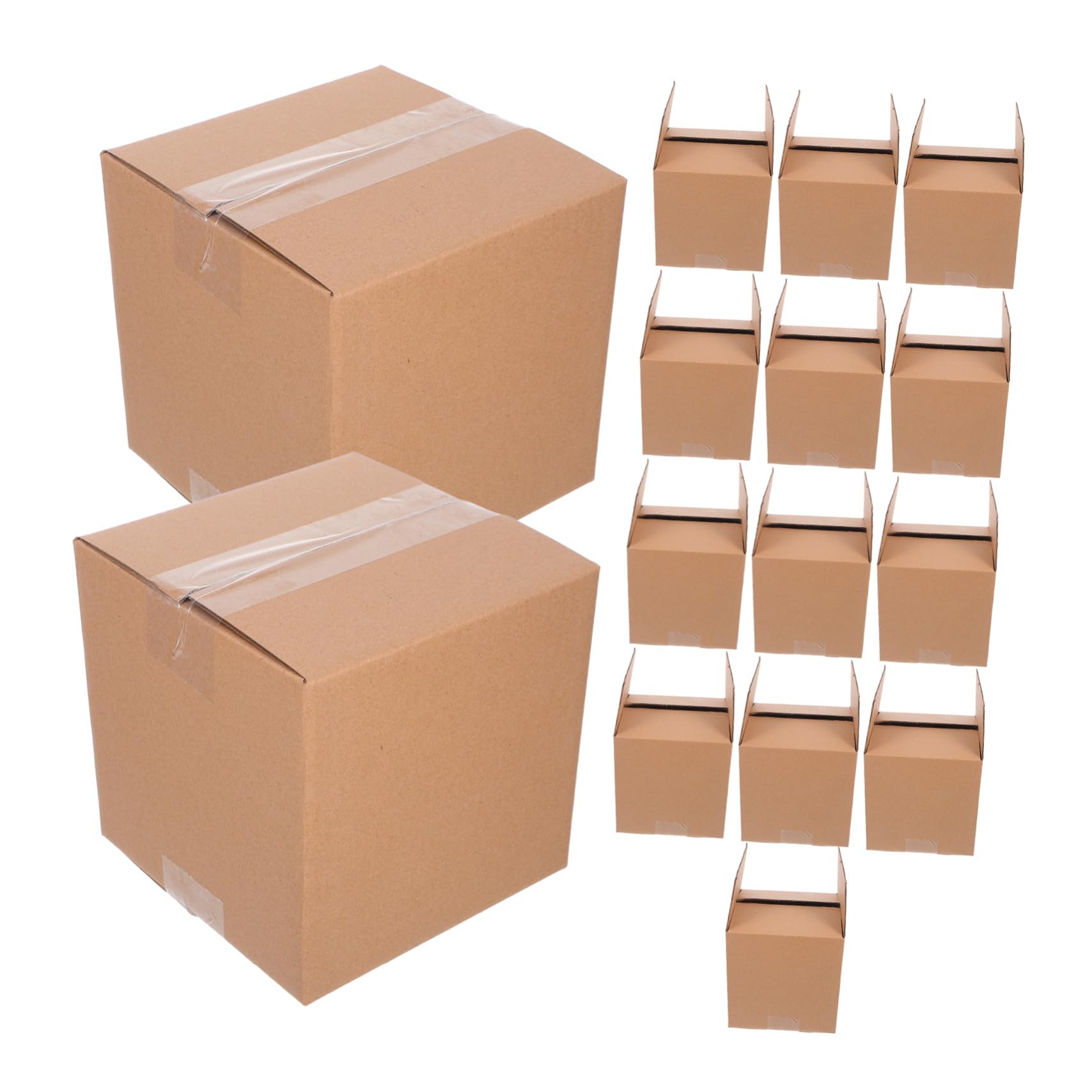 DOITOOL 15 piezas Cajas de Cartón Corrugado Cajas Marrón Kraft para Envío Embalaje Resistente para Negocio Almacenamiento y Paquetería Reutilizables