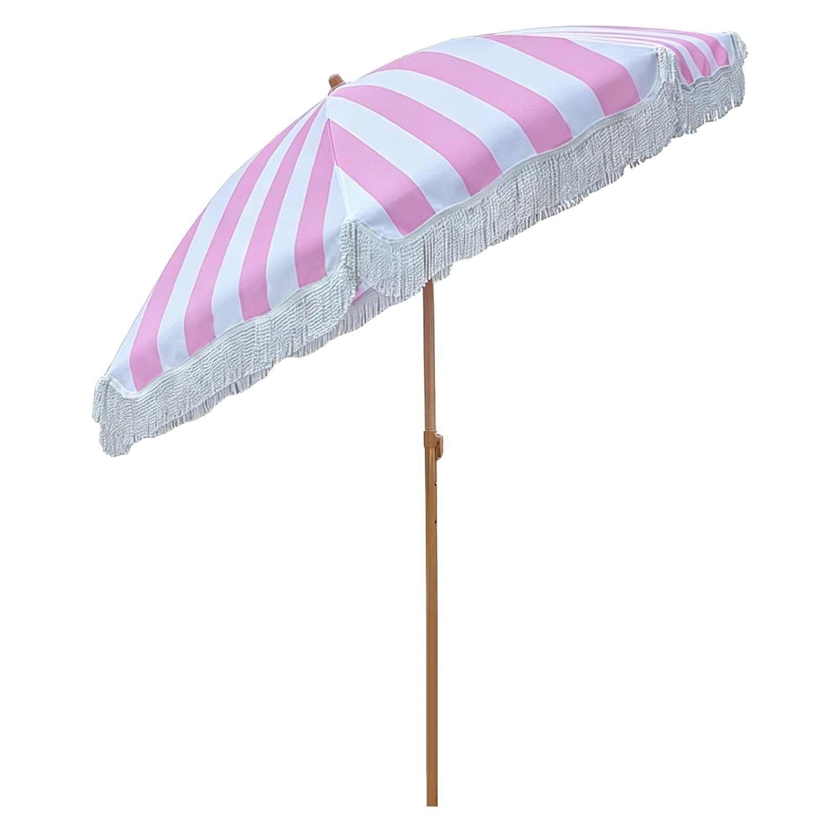 Sombrilla de Jardín Boho con Flecos de 200 cm, Parasol de Playa Toldo Portátil para Exteriores para Balcones, Piscinas