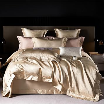 Jacquard Bedding Set Cotton Queen King Size Duvet Cover Set Bed Sheet Pillowcases,5,220x240cm 6pcs