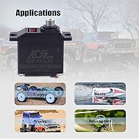 Vista 7 de AGFRC B24CLM 13.2 lbs HV Impermeable Sin Núcleo 1/16 Escala RC Dirección Servo y HSS20AG 25T Metal Servo Cuerno