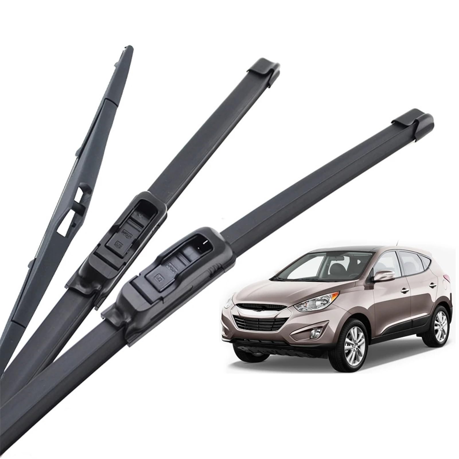 Limpiaparabrisas Coche Compatible Con Hyundai Para Tucson Para MK2 2010 2011 2012 2013 2014 2015 Escobillas De Limpiaparabrisas Delanteras Y Traseras De 24"+16"+12"