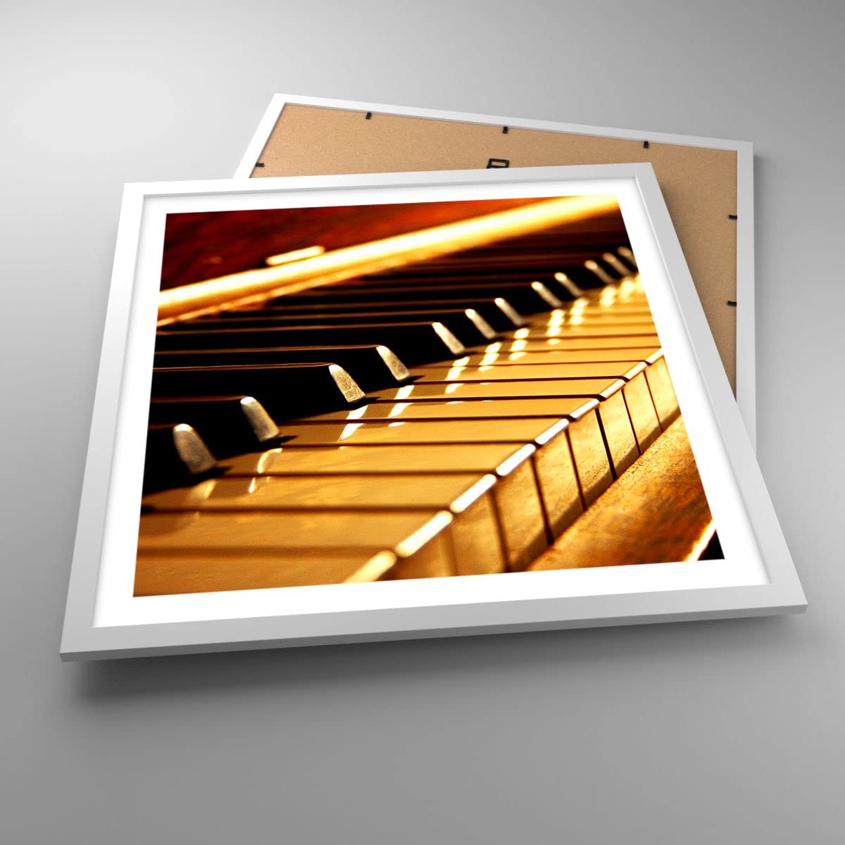 ARTTOR Poster 50x50 cm Wandbild Kunstdruck Musik - 2200 - P2W | Klavier Konzert Wandposter mit weißem Rahmen Wohnzimmer Schlafzimmer Küche Büro mit weißem Rahmen Wanddeko Kunstposter ARTTOR
